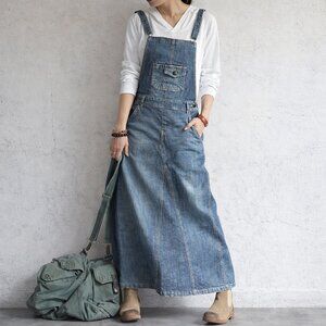 Vintage Denim Overall Dress